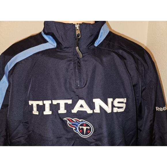 Tennessee Titans Reebok NFL Team Apparel On Field Blue Jacket Men’s Sz Large - Picture 2 of 11
